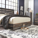 Ashley Furniture - Drystan King Panel Bed With Lights - Brown - Beige Wood - Beds - Additional View 3