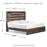 Ashley Furniture - Drystan King Panel Bed With Lights - Brown - Beige Wood - Beds - Additional View 4