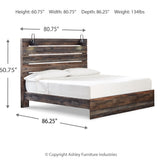 Ashley Furniture - Drystan King Panel Bed With Lights - Brown - Beige Wood - Beds - Additional View 4