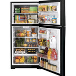 GE BLACK 21.9CU TOP FREEZER REFRIGERATOR - Refrigerators - Additional View 1