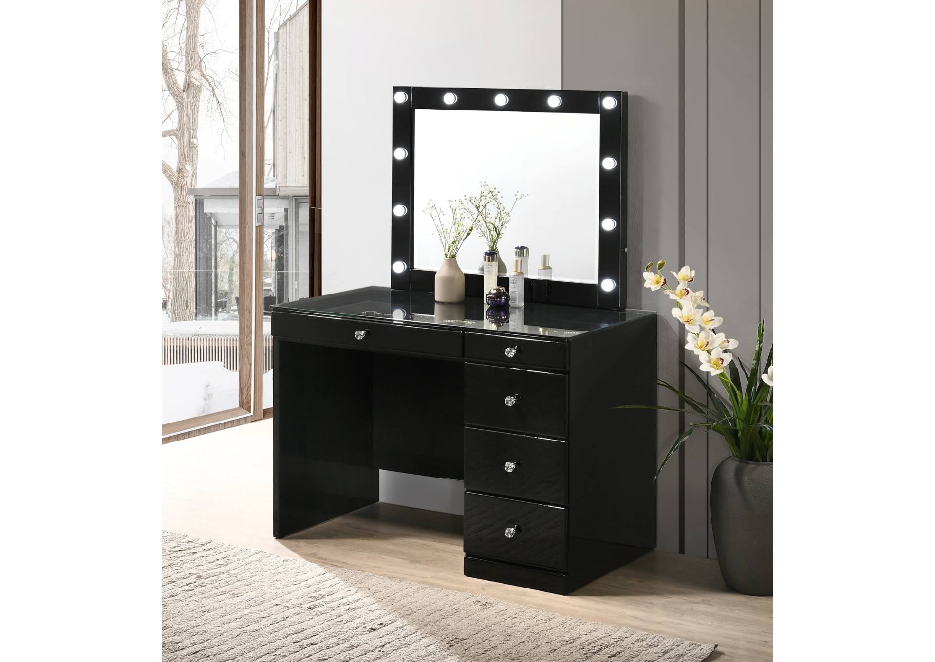 Morgan Vanity With Led Mirror - Black - Additional View 3