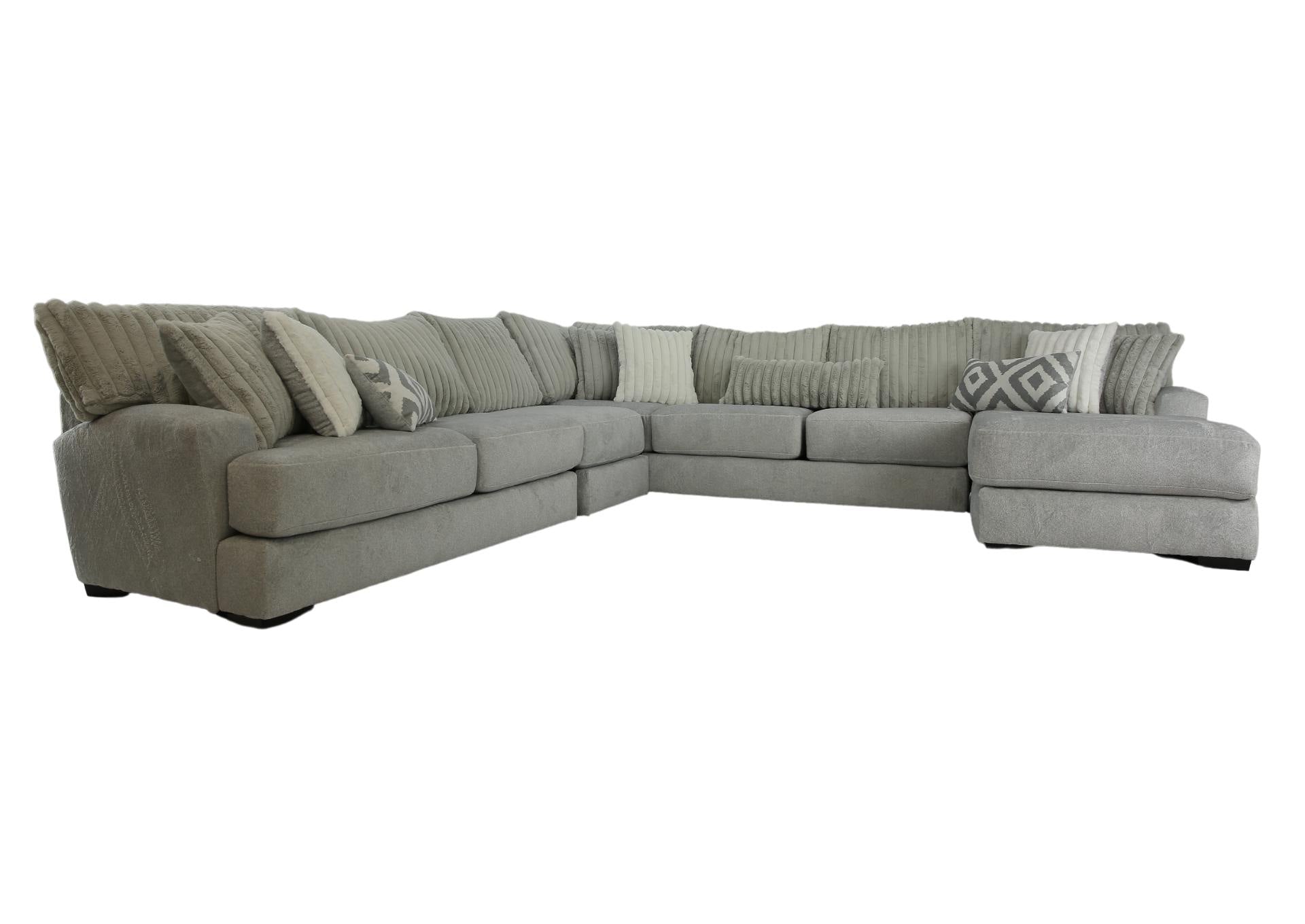 Mondo 4 Piece Sectional - Silver