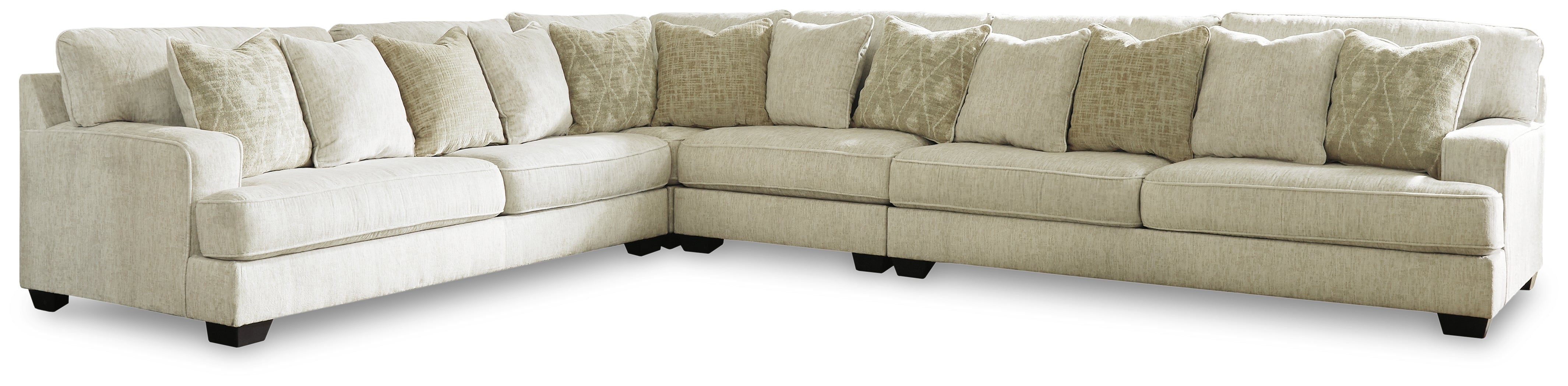 Ashley Furniture - Rawcliffe Parchment 4 Piece Sectional - Beige Fabric - Sectionals
