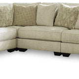 Ashley Furniture - Rawcliffe Parchment 4 Piece Sectional - Beige Fabric - Sectionals