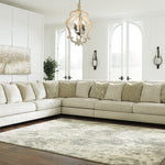 Ashley Furniture - Rawcliffe Parchment 4 Piece Sectional - Beige Fabric - Sectionals - Additional View 3
