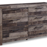 Ashley Furniture - Derekson Dresser - Grey - Dark Gray Wood - Dresser & Mirror