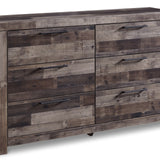Ashley Furniture - Derekson Dresser - Grey - Dark Gray Wood - Dresser & Mirror
