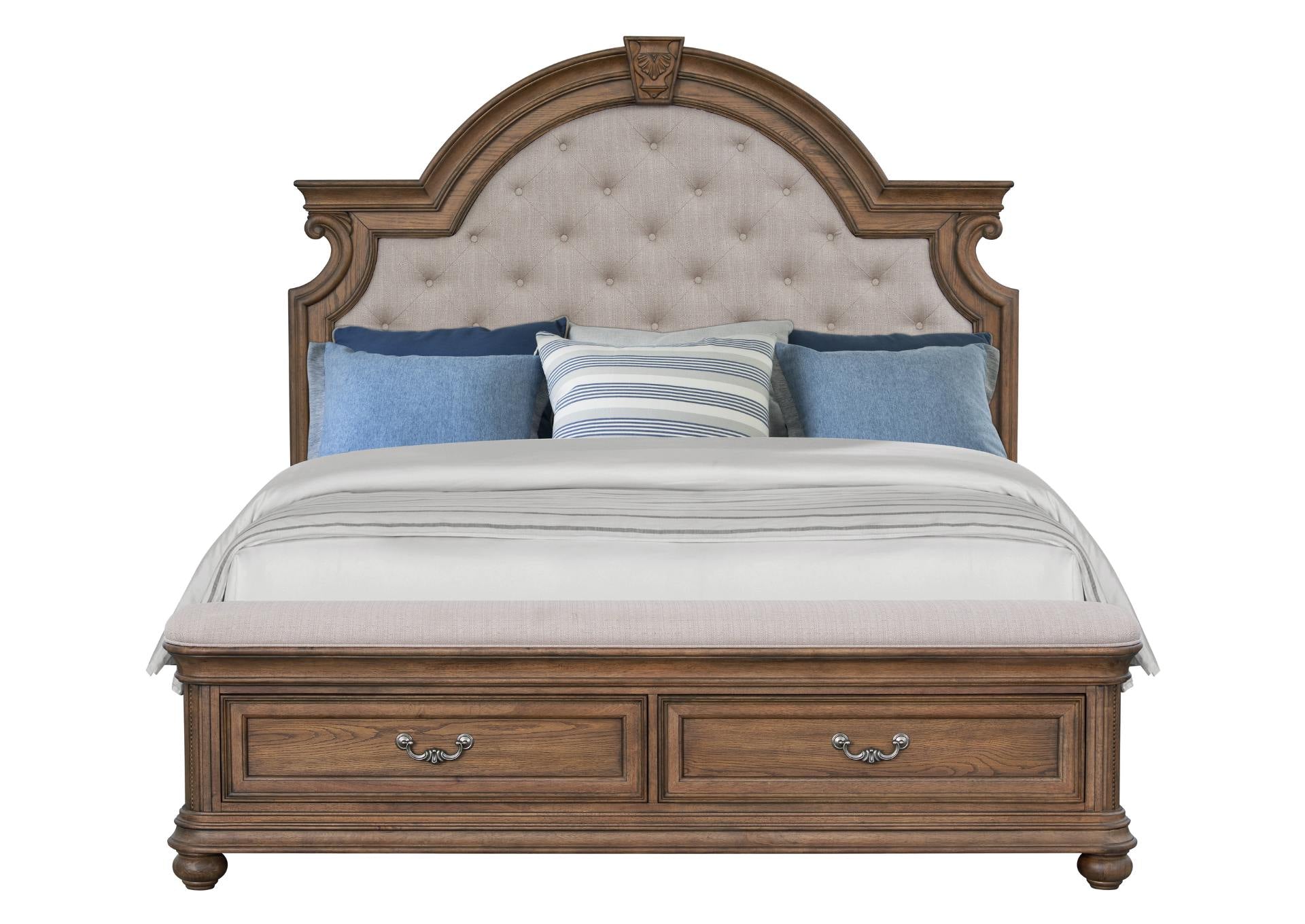 Mallory Light King Bed - Oak