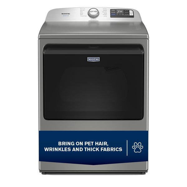 Whirlpool - MAYTAG SILVER 7.4CU ELECTRIC SMART DRYER WITH PET PRO OPTION - Pearl Silver Metal - Dryers - Additional View 6