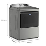 Whirlpool - MAYTAG SILVER 7.4CU ELECTRIC SMART DRYER WITH PET PRO OPTION - Pearl Silver Metal - Dryers - Additional View 8