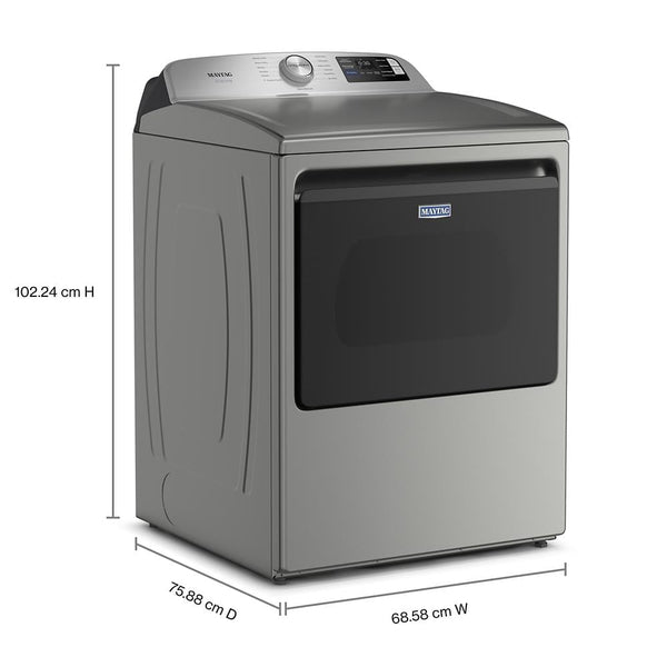 Whirlpool - MAYTAG SILVER 7.4CU ELECTRIC SMART DRYER WITH PET PRO OPTION - Pearl Silver Metal - Dryers - Additional View 8