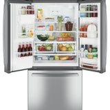 GE STAINLESS 23.6CU FRENCH DOOR FINGERPRINT RESISTANT REFRIGERATOR - Pearl Silver - Refrigerators - Additional View 1