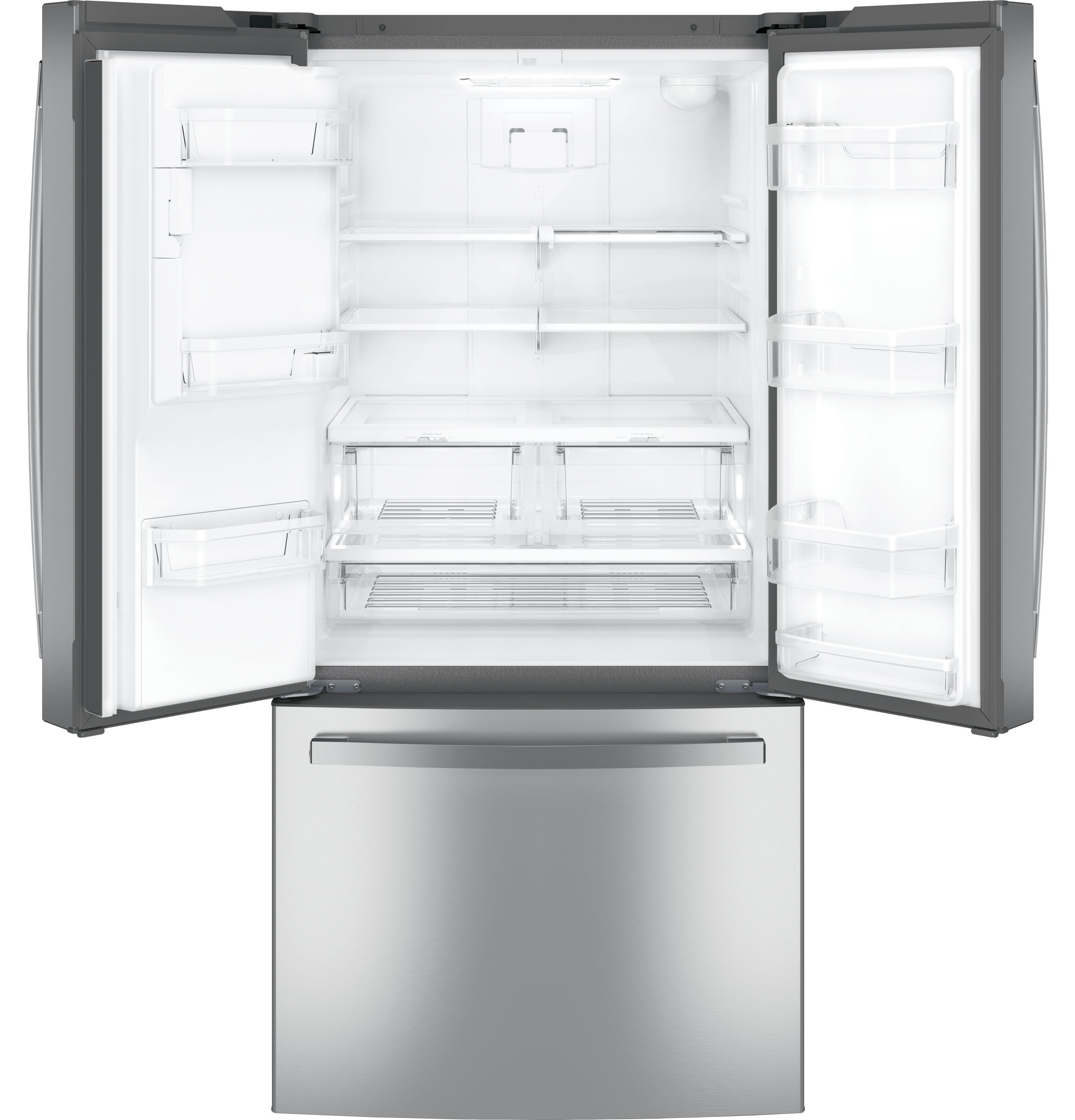GE STAINLESS 23.6CU FRENCH DOOR FINGERPRINT RESISTANT REFRIGERATOR - Pearl Silver - Refrigerators - Additional View 2