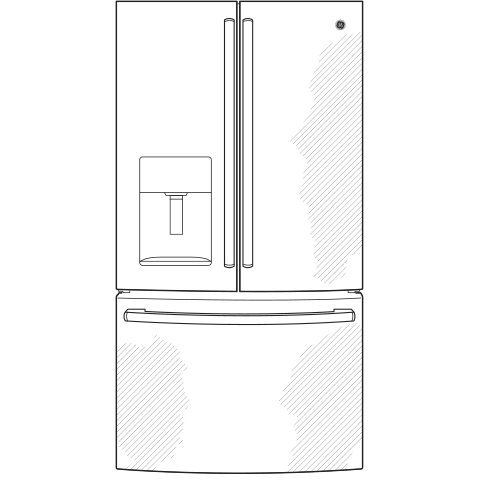 GE STAINLESS 23.6CU FRENCH DOOR FINGERPRINT RESISTANT REFRIGERATOR - Pearl Silver - Refrigerators - Additional View 9