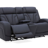 Jacek Leather Power Console Loveseat With Immersive