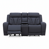 Jacek Leather Power Console Loveseat With Immersive