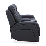 Jacek Leather Power Console Loveseat With Immersive