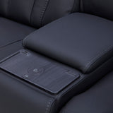 Jacek Leather Power Console Loveseat With Immersive