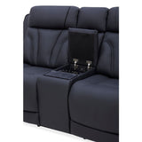 Jacek Leather Power Console Loveseat With Immersive