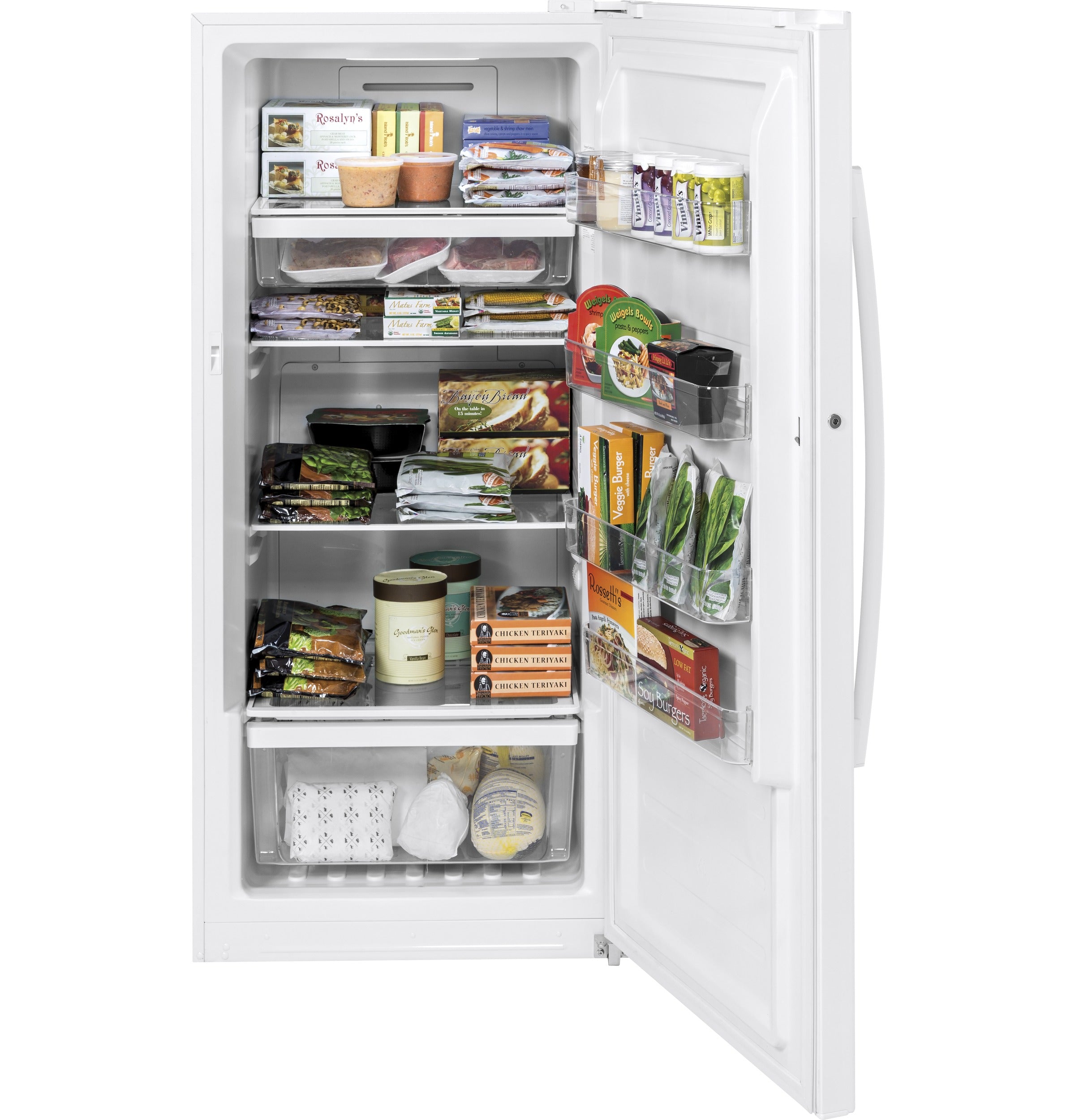 GE WHITE 14.1CU FROST FREE UPRIGHT FREEZER - Freezers - Additional View 1