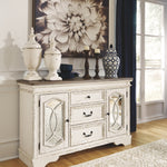 Ashley Furniture - REALYN DINING ROOM SERVER - White Glass|Wood - Servers - Additional View 1