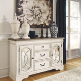 Ashley Furniture - REALYN DINING ROOM SERVER - White Glass|Wood - Servers - Additional View 1