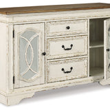 Ashley Furniture - REALYN DINING ROOM SERVER - White Glass|Wood - Servers - Additional View 2