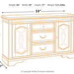 Ashley Furniture - REALYN DINING ROOM SERVER - White Glass|Wood - Servers - Additional View 3