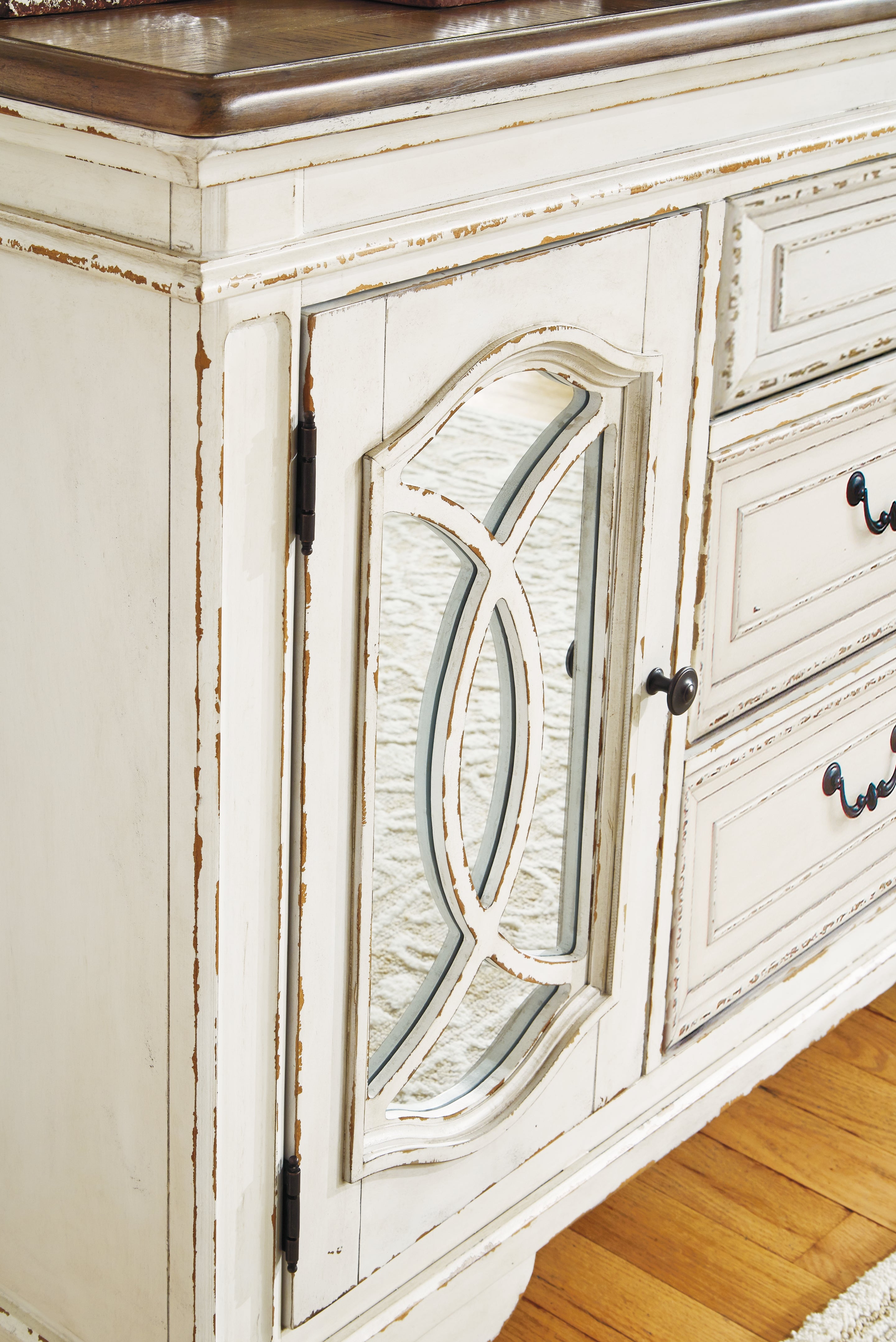Ashley Furniture - REALYN DINING ROOM SERVER - White Glass|Wood - Servers - Additional View 6