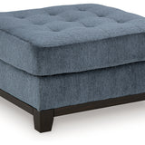 Ashley Furniture - MAXON PLACE NAVY OVERSIZED OTTOMAN - Blue Fabric - Ottomans