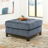 Ashley Furniture - MAXON PLACE NAVY OVERSIZED OTTOMAN - Blue Fabric - Ottomans - Additional View 1