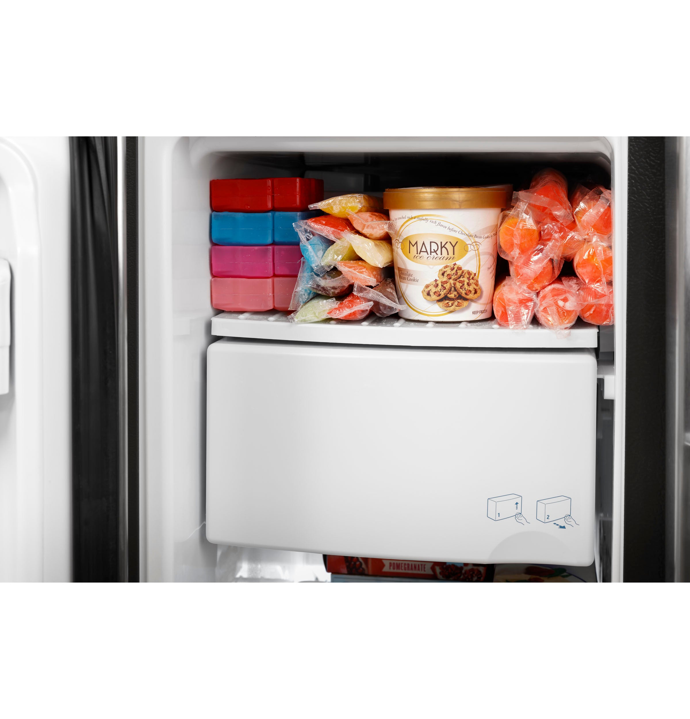 GE WHITE SIDE BY SIDE 25.3CU REFRIGERATOR - Refrigerators - Additional View 13
