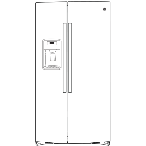 GE WHITE SIDE BY SIDE 25.3CU REFRIGERATOR - Refrigerators - Additional View 22