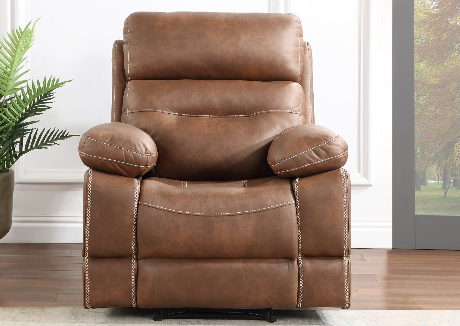 RUDGER CHESTNUT RECLINER - Additional View 4