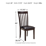 Ashley Furniture - HAMMIS UPHOLSTERED SIDE CHAIR - Dark Brown Leather Match|Wood - Chairs - Additional View 3