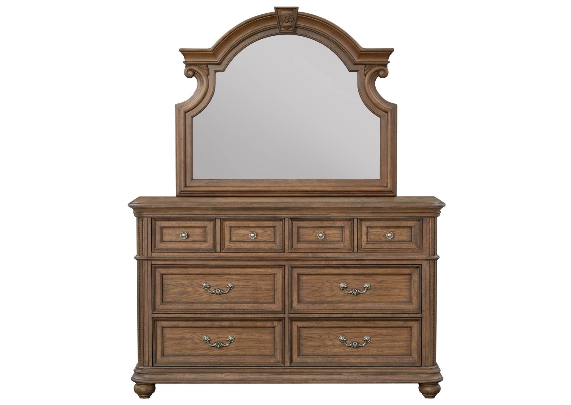 Mallory Light Dresser And Mirror - Oak