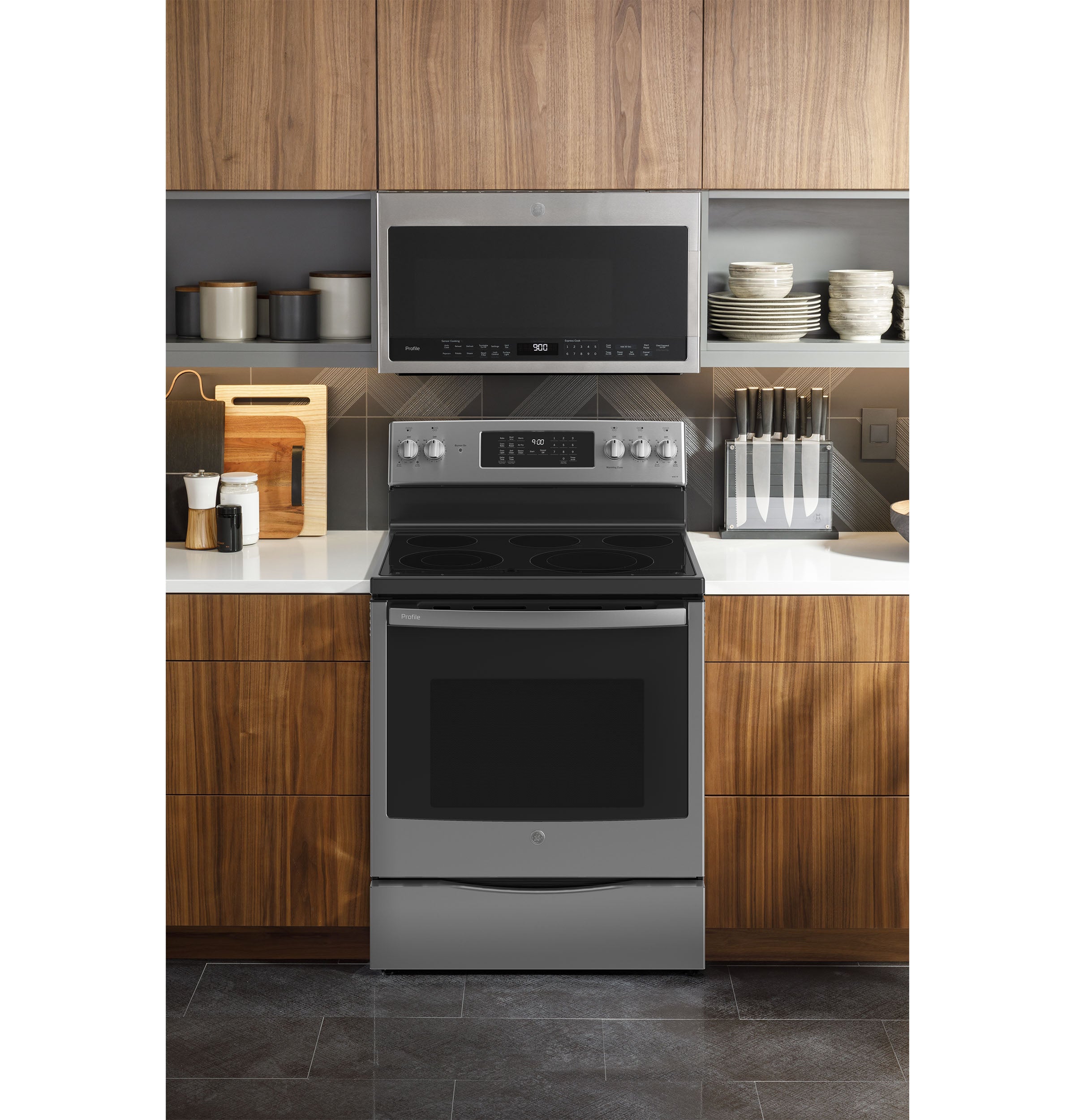 PROFILE FINGERPRINT RESISTANT ELECTRIC RANGE - Pearl Silver|Black - Ranges - Additional View 5
