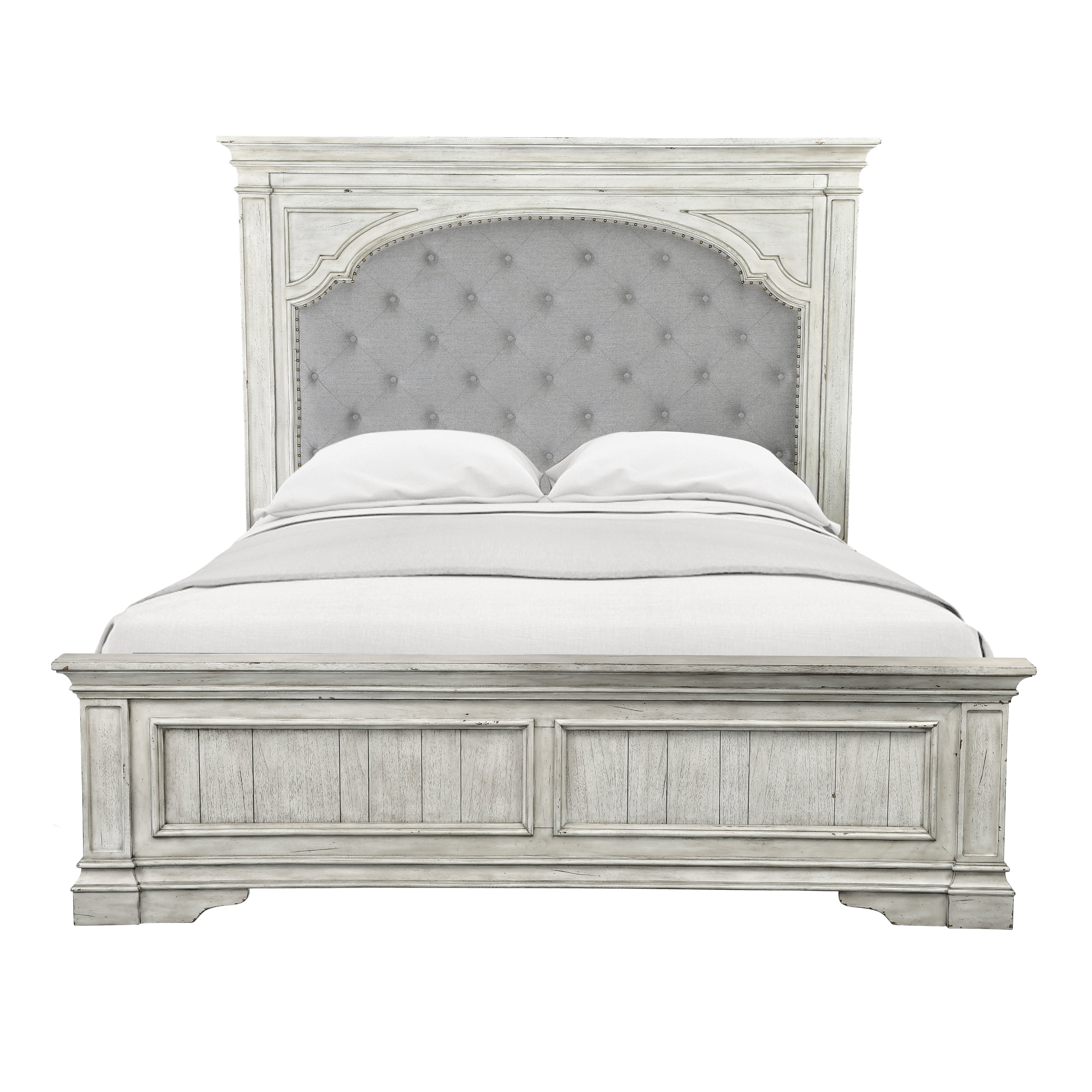 Steve Silver Furniture - Highland Park King Bed - White - Faux Leather - Beds