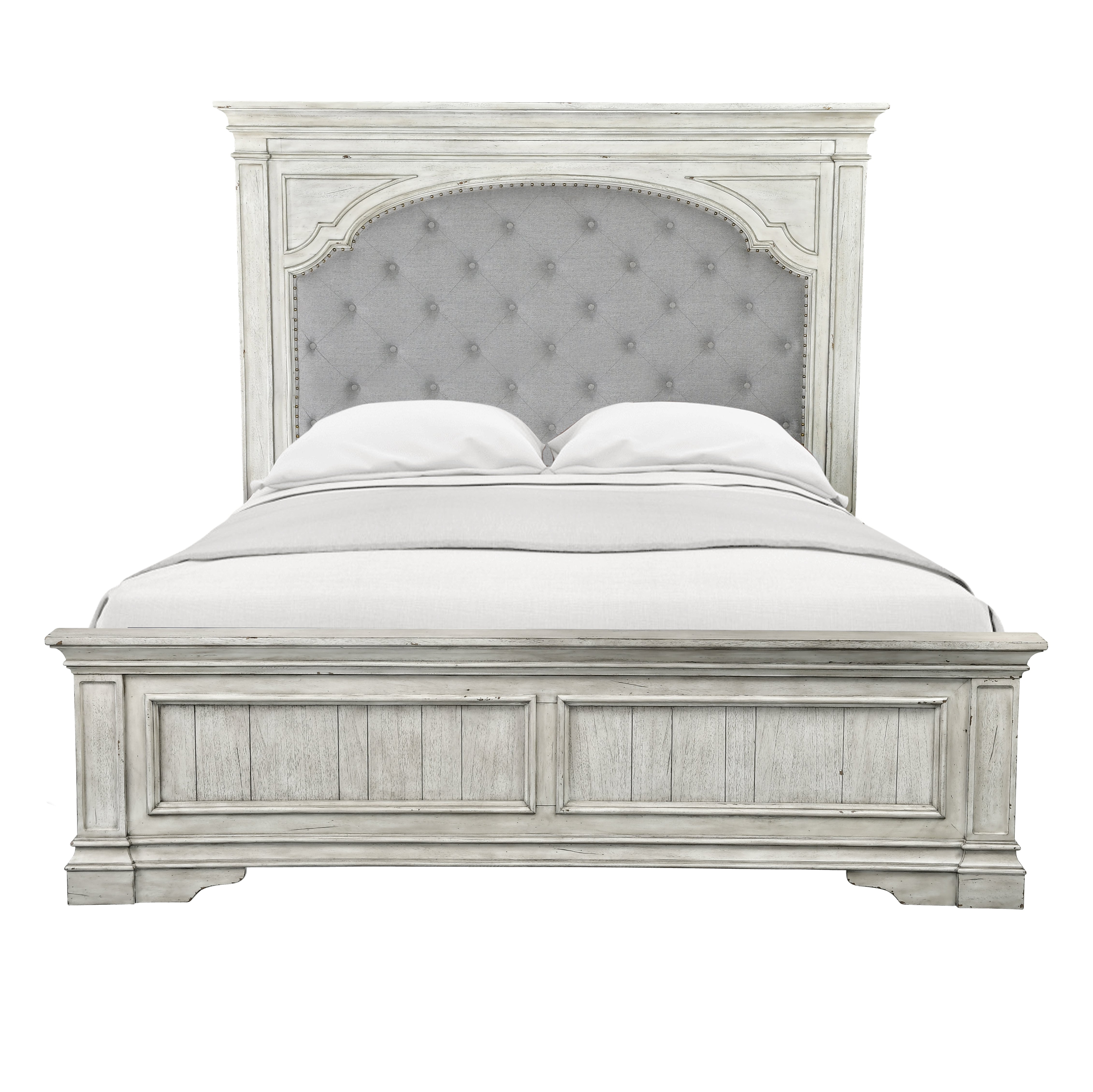 Steve Silver Furniture - Highland Park King Bed - White - Faux Leather - Beds - Additional View 6