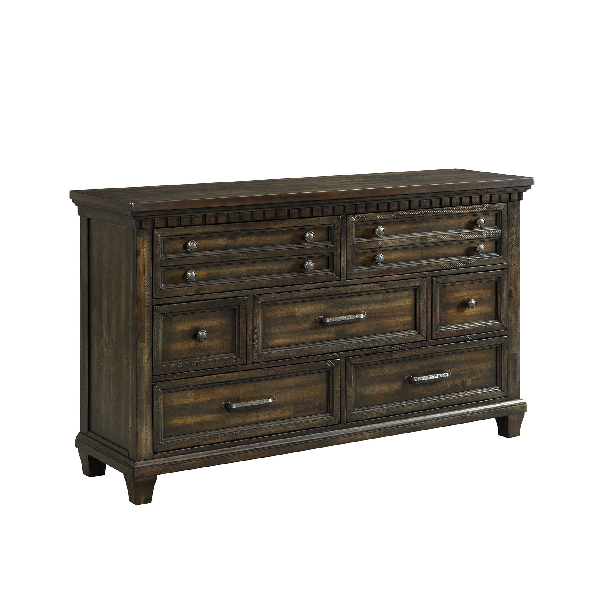 Elements International - Mccoy Dresser - Charcoal - Dark Brown|Dark Gray Wood - Dresser & Mirror