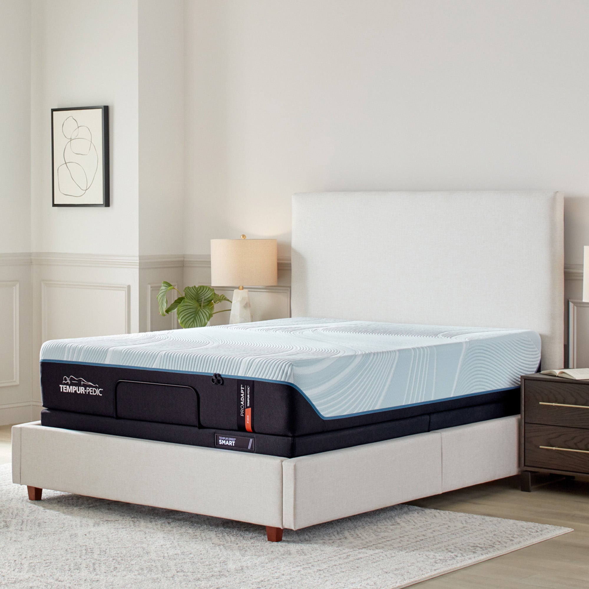 Tempur Sealy - Luxeadapt 2.0 Firm Queen Mattress - White|Black Fabric - Mattresses - Additional View 2