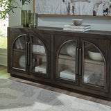 Ashley Furniture - DRELEY ACCENT CABINET - Dark Brown Glass|Wood|Metal - Cabinets - Additional View 1