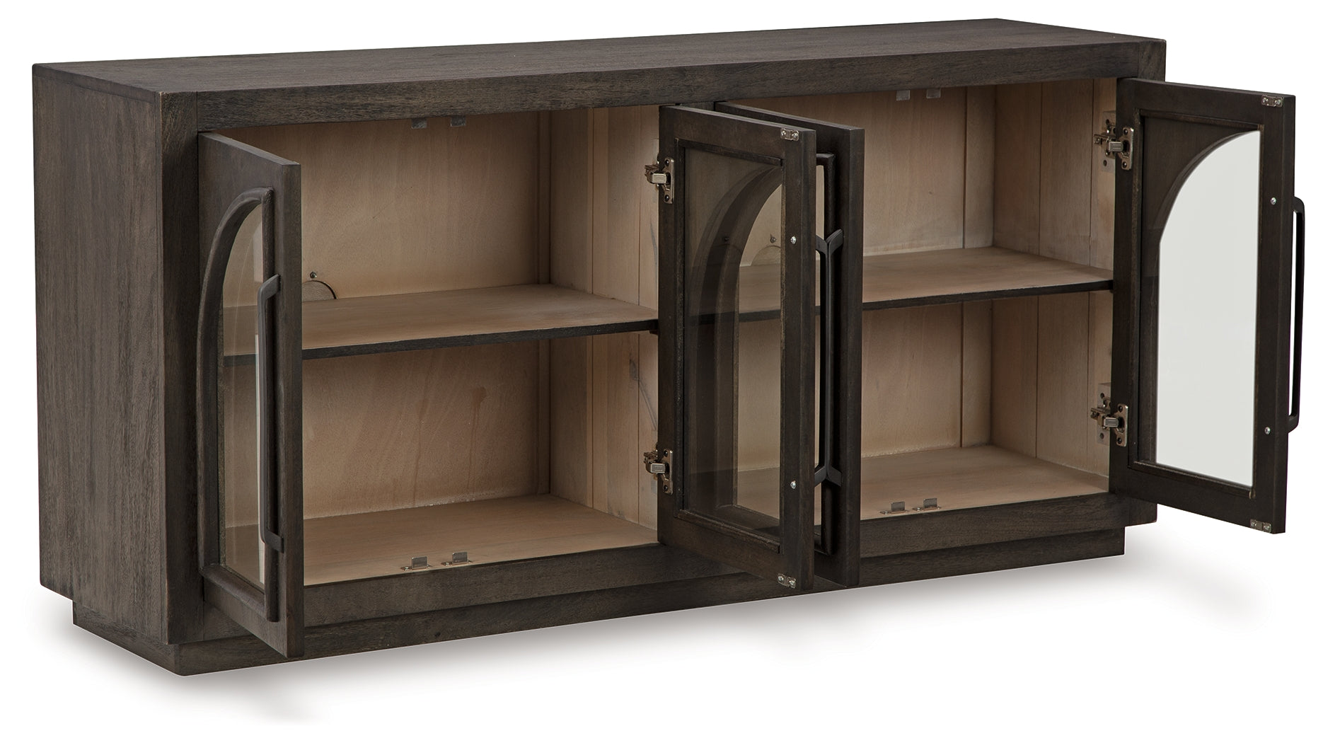 Ashley Furniture - DRELEY ACCENT CABINET - Dark Brown Glass|Wood|Metal - Cabinets - Additional View 2