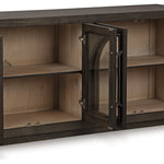 Ashley Furniture - DRELEY ACCENT CABINET - Dark Brown Glass|Wood|Metal - Cabinets - Additional View 2