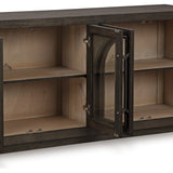 Ashley Furniture - DRELEY ACCENT CABINET - Dark Brown Glass|Wood|Metal - Cabinets - Additional View 2