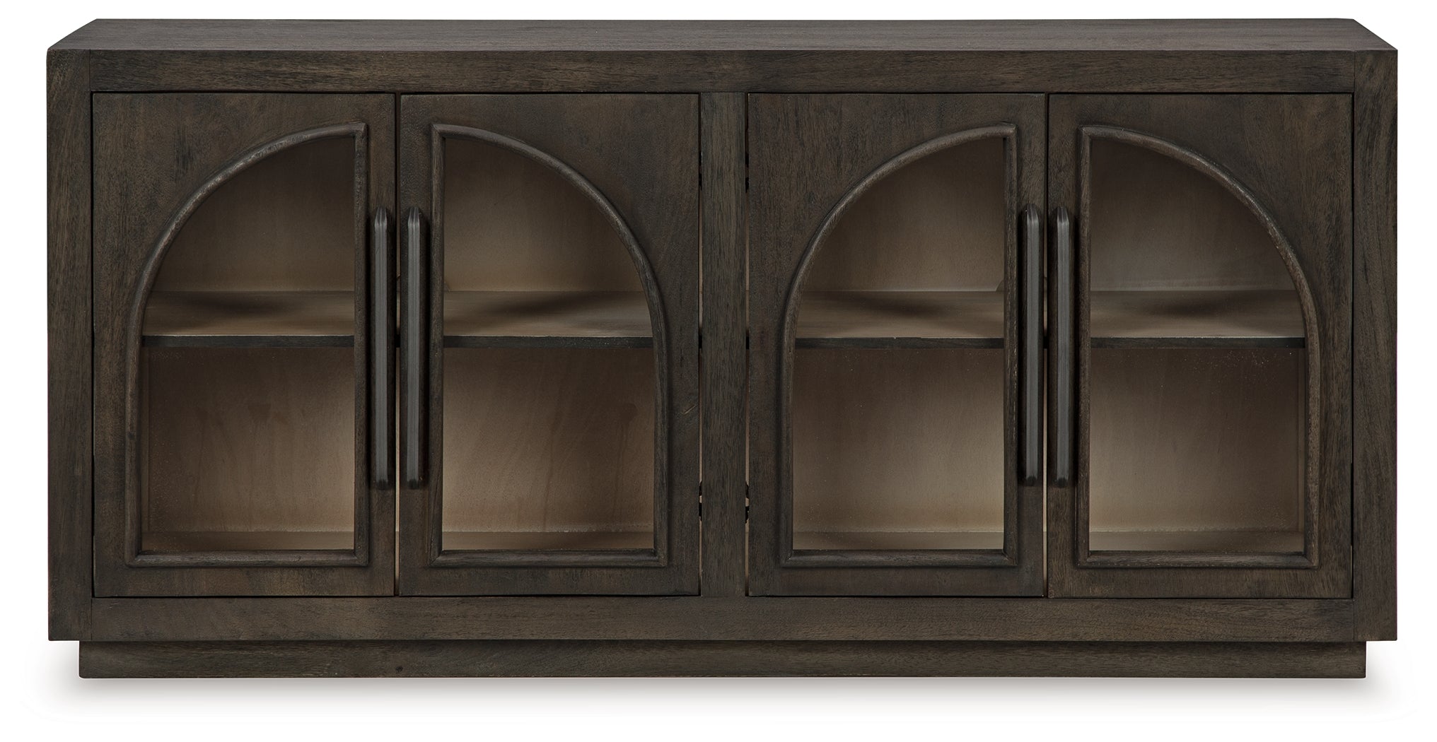 Ashley Furniture - DRELEY ACCENT CABINET - Dark Brown Glass|Wood|Metal - Cabinets - Additional View 3