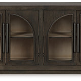Ashley Furniture - DRELEY ACCENT CABINET - Dark Brown Glass|Wood|Metal - Cabinets - Additional View 3
