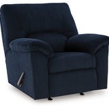 Ashley Furniture - Simplejoy Recliner - Navy - Blue Fabric - Recliners