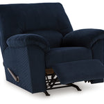 Ashley Furniture - Simplejoy Recliner - Navy - Blue Fabric - Recliners - Additional View 2