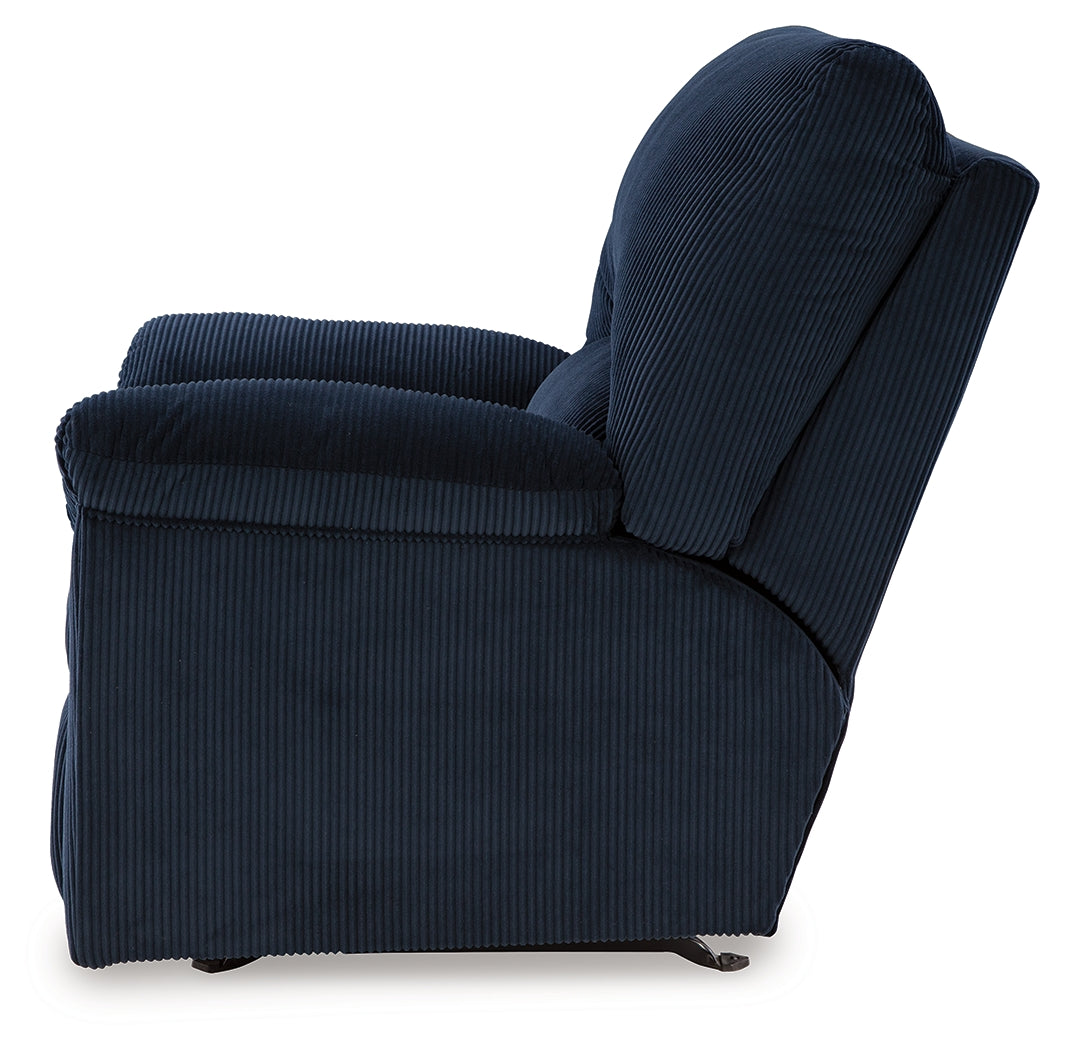 Ashley Furniture - Simplejoy Recliner - Navy - Blue Fabric - Recliners - Additional View 6